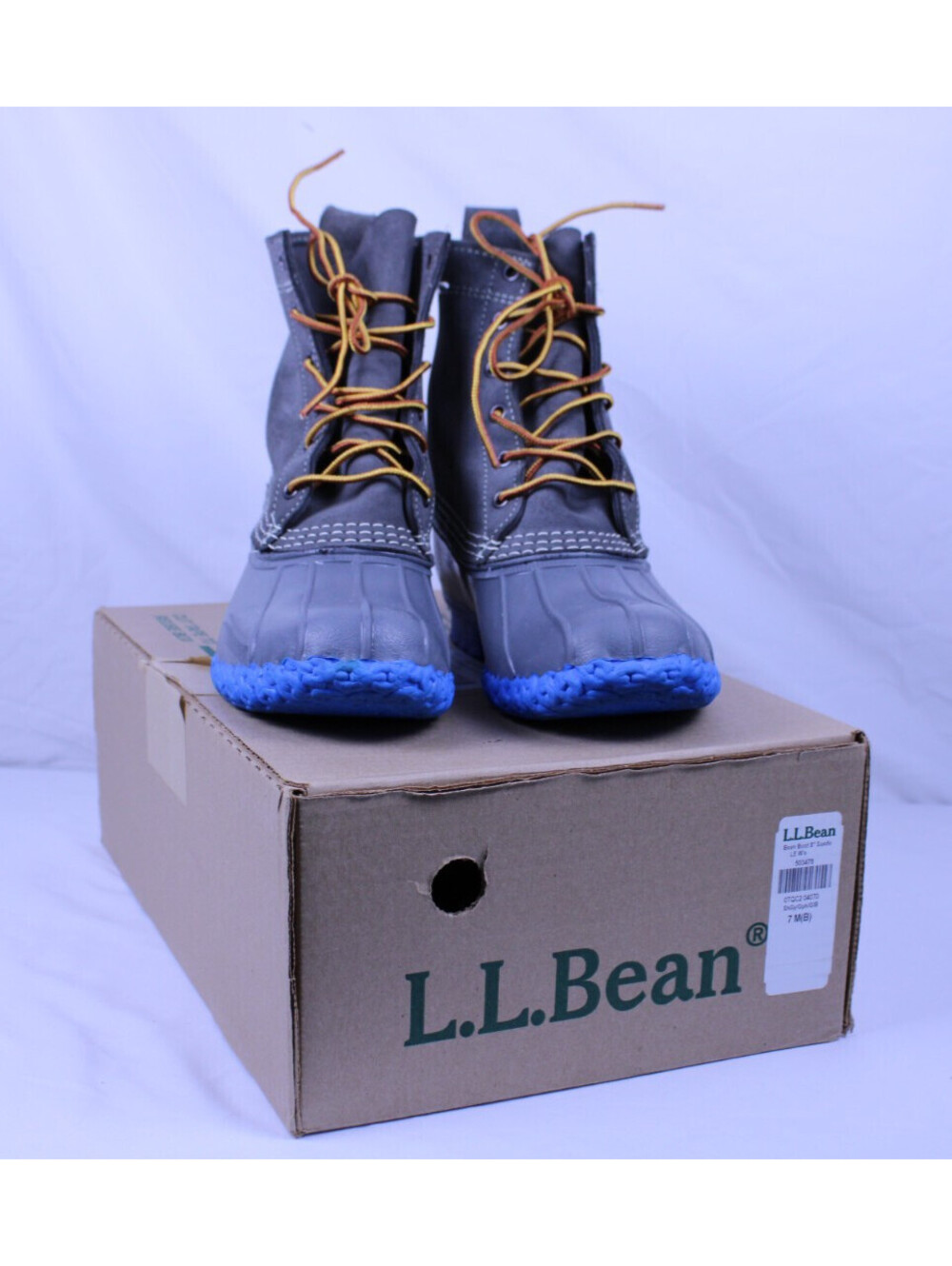 LL Bean Boots 8" LIMITED EDITION USA Small Batch Women's Suede Blue Gray SZ 7M